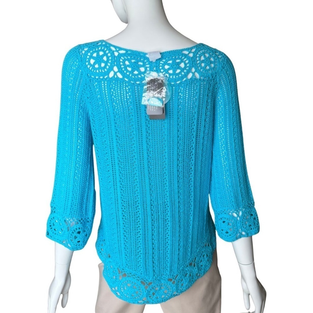 INC International Concepts "INC Beach" Cotton Crochet Sweater Size Medium NWT - Picture 3 of 6